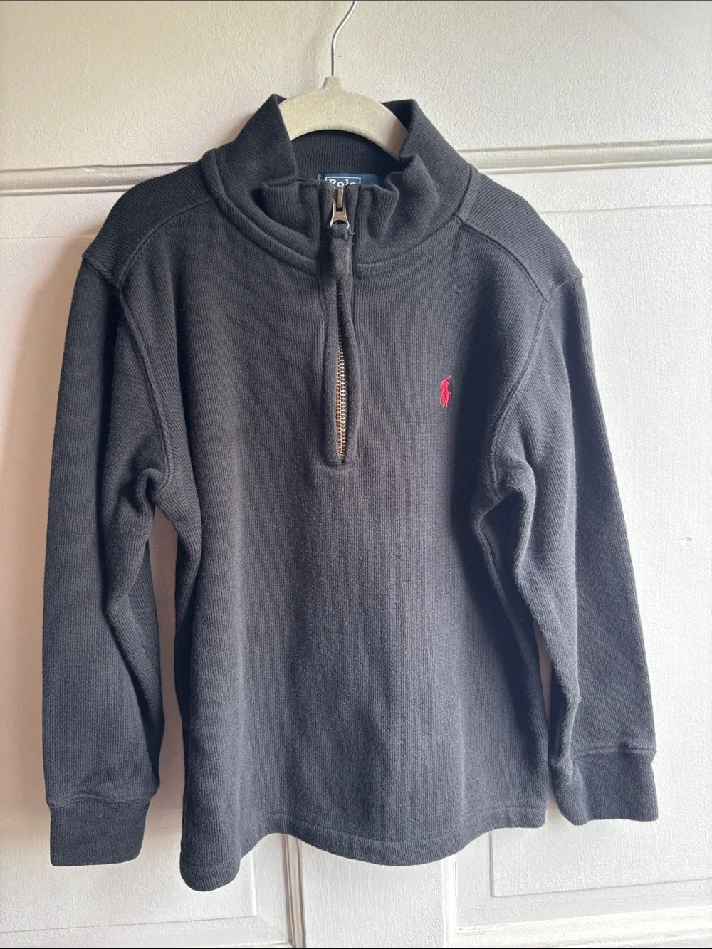 RALPH LAUREN Black Quarter-Zip Sweatshirt